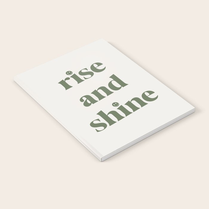 Rise And Shine Muted Green On Cream Notebook Gallery Image 2
