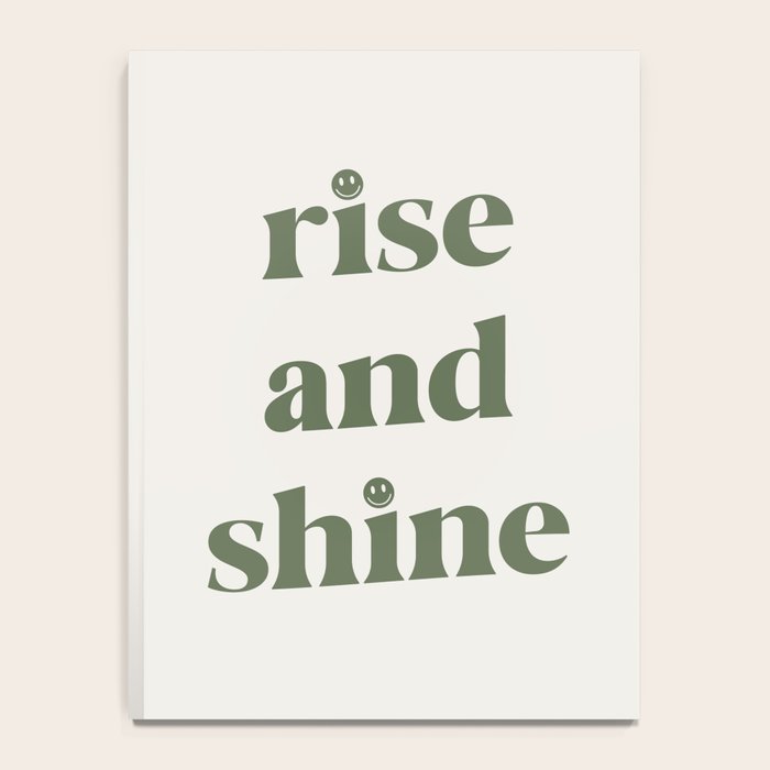 Rise And Shine Muted Green On Cream Notebook Gallery Image 4