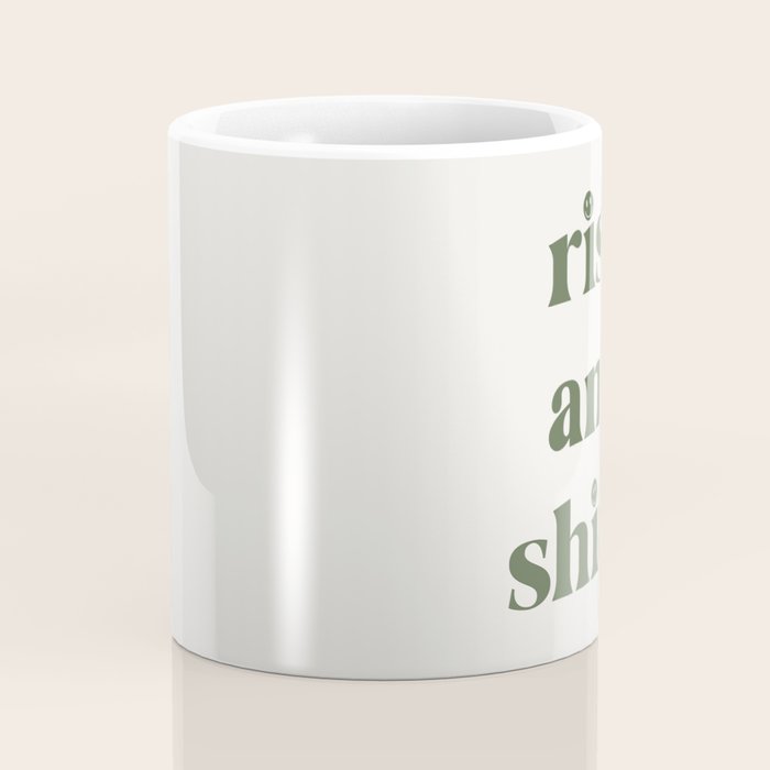 Rise And Shine Muted Green On Cream Coffee Mug Gallery Image 4