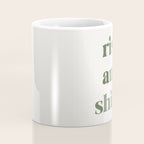 Rise And Shine Muted Green On Cream Coffee Mug Gallery Image 4