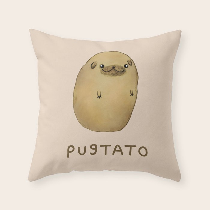Pugtato Throw Pillow Gallery Image 1