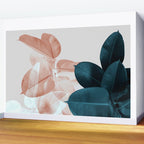Blush & Blue Leaves Wall Mural Gallery Image 2