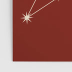 Leo Zodiac Star Constellation Line Art Ruby Red Poster Gallery Image 3