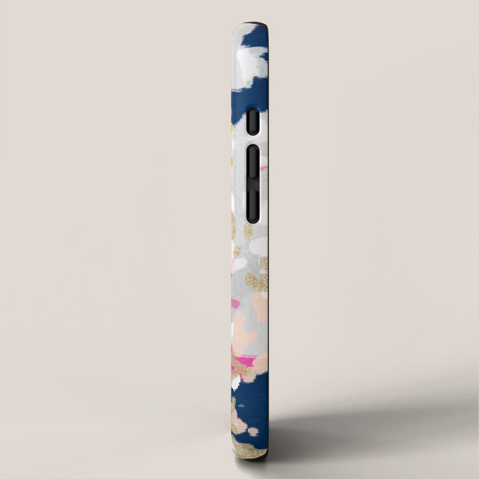 Michel - Abstract, girly, trendy art with pink, navy, blush, mustard for cell phones, dorm decor etc iPhone Case Gallery Image 2