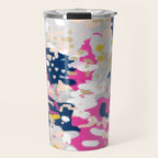 Michel - Abstract, girly, trendy art with pink, navy, blush, mustard for cell phones, dorm decor etc Travel Mug Gallery Image 1