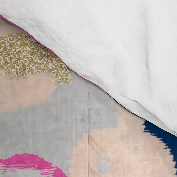Michel - Abstract, girly, trendy art with pink, navy, blush, mustard for cell phones, dorm decor etc Comforter Gallery Image 4