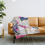 Michel - Abstract, girly, trendy art with pink, navy, blush, mustard for cell phones, dorm decor etc Throw Blanket Gallery Image 1
