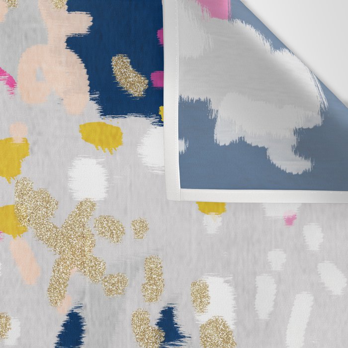 Michel - Abstract, girly, trendy art with pink, navy, blush, mustard for cell phones, dorm decor etc Wall Tapestry Gallery Image 3