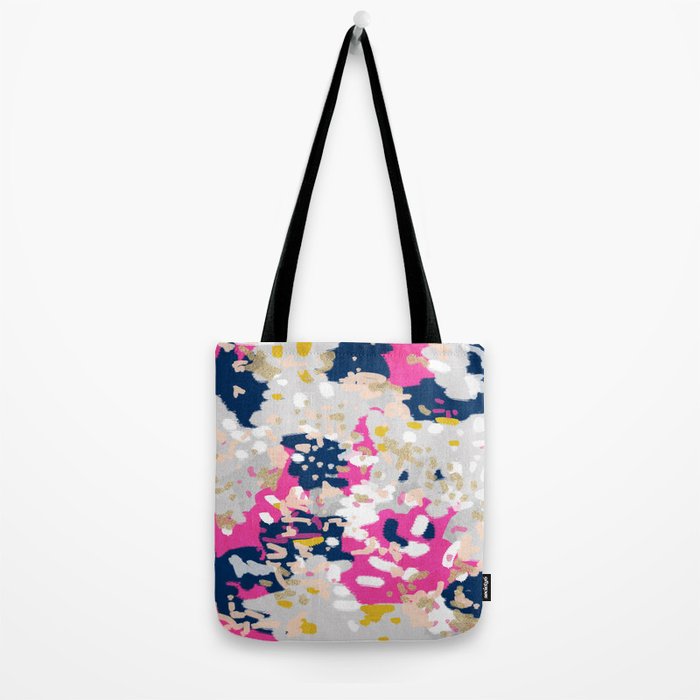 Michel - Abstract, girly, trendy art with pink, navy, blush, mustard for cell phones, dorm decor etc Tote Bag Gallery Image 2