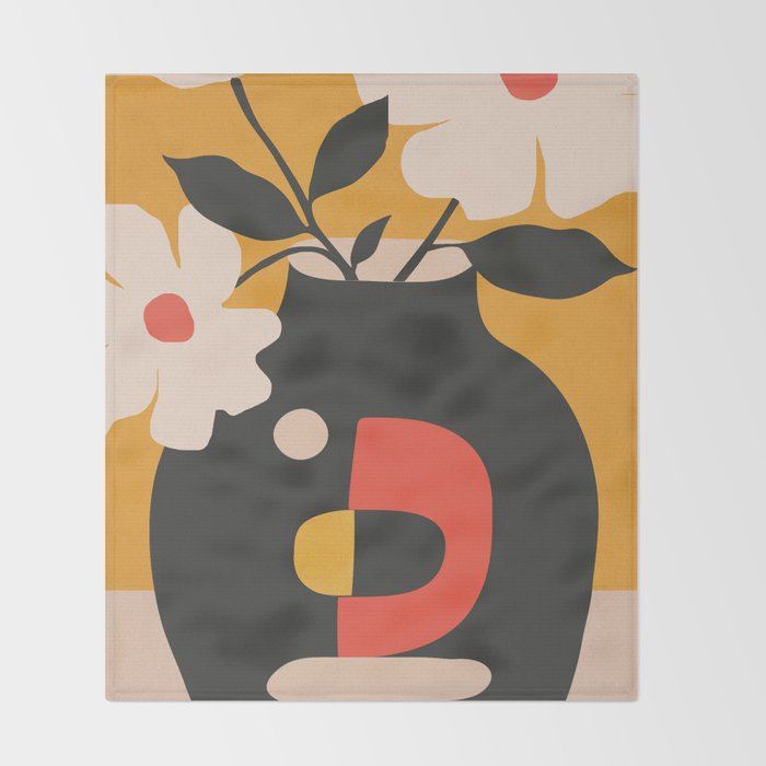 Geometric Blossom 1 Throw Blanket Gallery Image 2