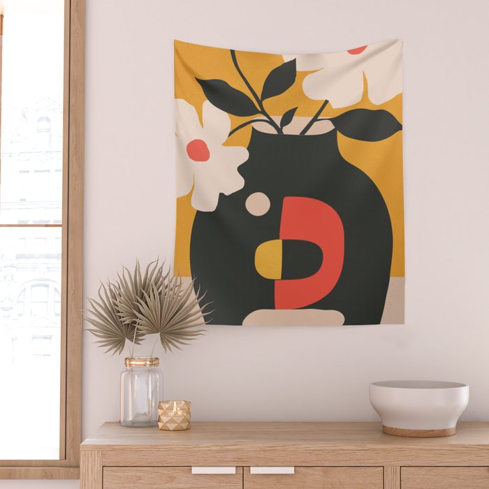 Geometric Blossom 1 Wall Tapestry Gallery Image 2
