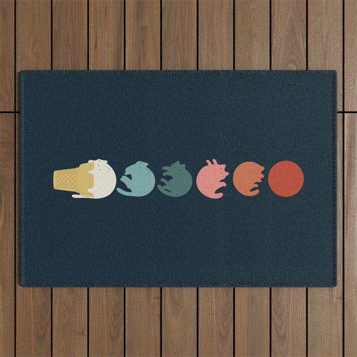 Cat Landscape 181: Cooling Down Outdoor Rug Gallery Image 1