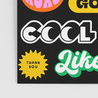 Fun retro quote sticker pattern Poster Gallery Image 3