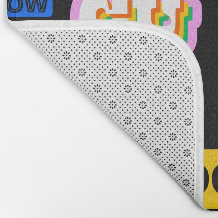 Fun retro quote sticker pattern Bath Mat Gallery Image 2