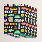 Fun retro quote sticker pattern Wrapping Paper Gallery Image 3