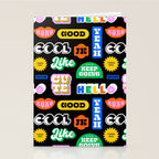 Fun retro quote sticker pattern Stationery Card Gallery Image 2