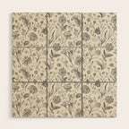 Toile de Jouy Vintage French Floral Wood Wall Art Gallery Image 1