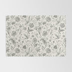 Toile de Jouy Vintage French Floral Rug Gallery Image 2