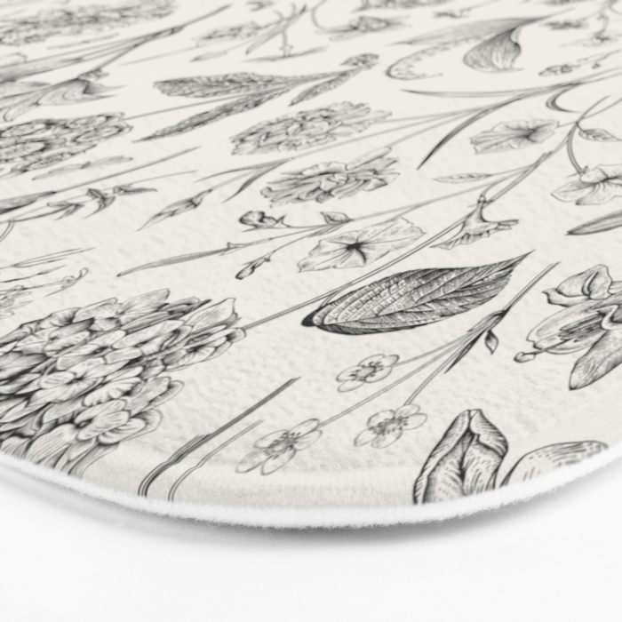 Toile de Jouy Vintage French Floral Bath Mat Gallery Image 3