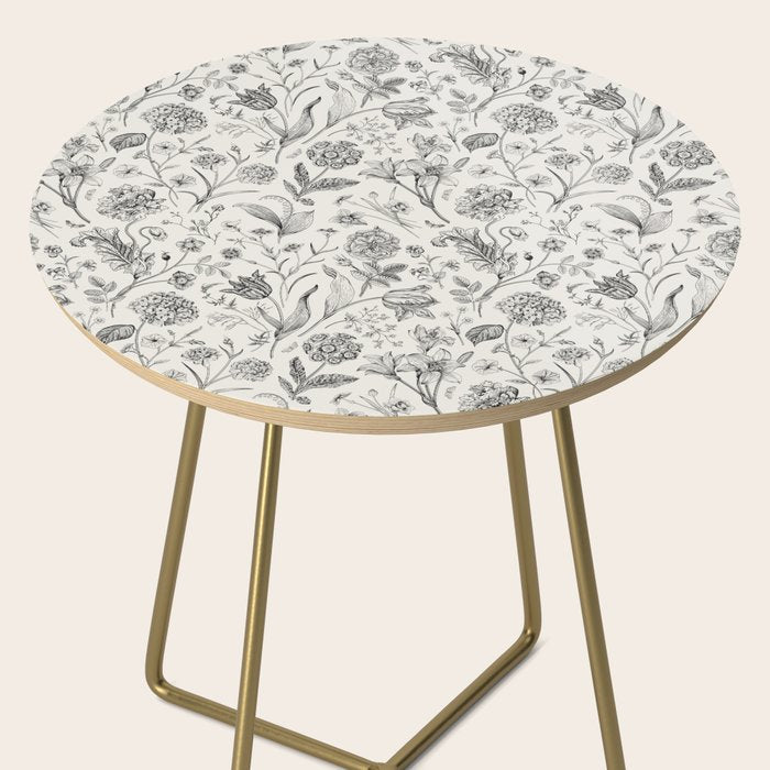 Toile de Jouy Vintage French Floral Side Table Gallery Image 2