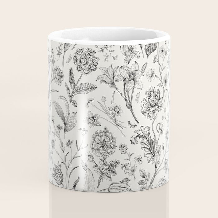 Toile de Jouy Vintage French Floral Coffee Mug Gallery Image 4