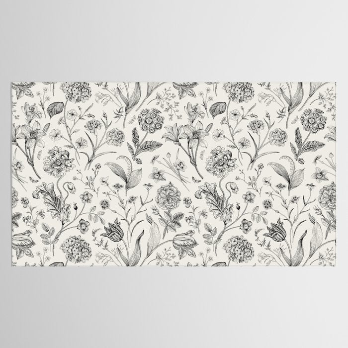 Toile de Jouy Vintage French Floral Tablecloth Gallery Image 2