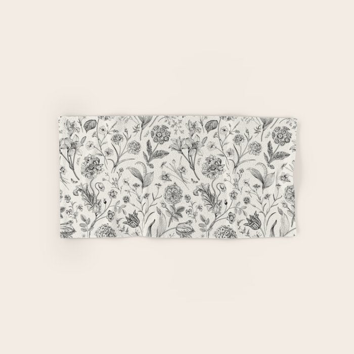 Toile de Jouy Vintage French Floral Bath Towel Gallery Image 1