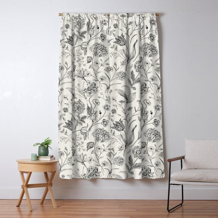 Toile de Jouy Vintage French Floral Window Curtain Gallery Image 5