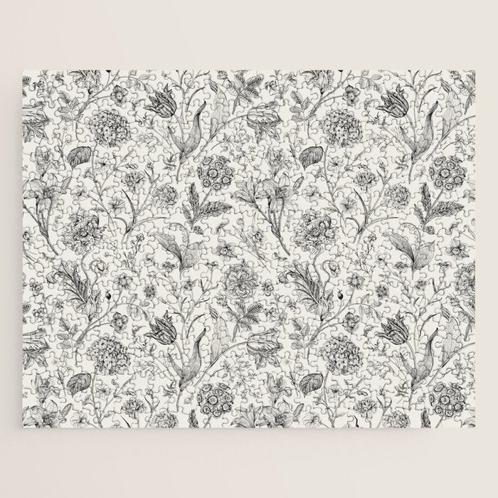 Toile de Jouy Vintage French Floral Jigsaw Puzzle Gallery Image 1