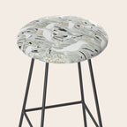 Whooping cranes neutral beige and white Stool Gallery Image 2