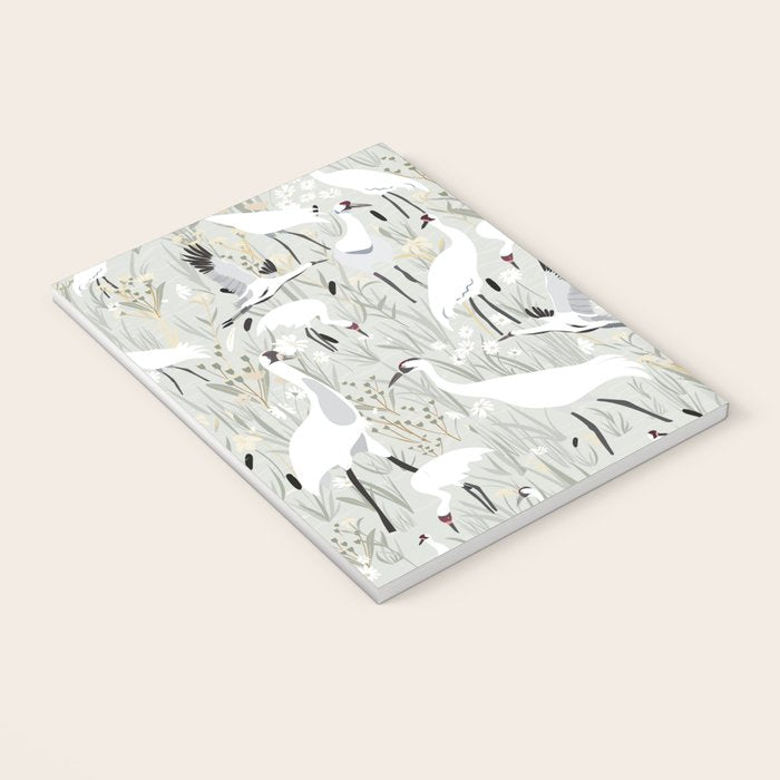 Whooping cranes neutral beige and white Notebook Gallery Image 3