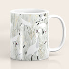 Whooping cranes neutral beige and white Coffee Mug Gallery Image 1