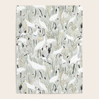 Whooping cranes neutral beige and white Poster Gallery Image 4