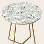 Whooping cranes neutral beige and white Side Table Gallery Image 2