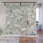 Whooping cranes neutral beige and white Wall Mural Gallery Image 1