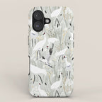 Whooping cranes neutral beige and white iPhone Case Gallery Image 1