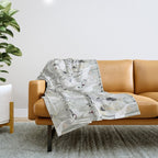 Whooping cranes neutral beige and white Throw Blanket Gallery Image 1