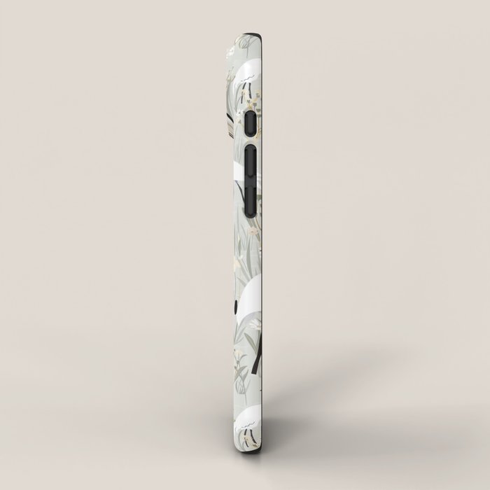 Whooping cranes neutral beige and white iPhone Case Gallery Image 2
