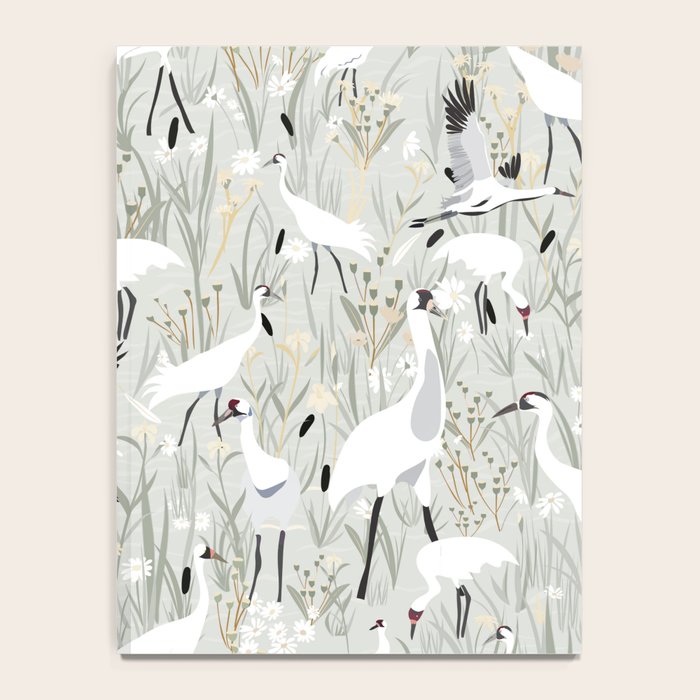 Whooping cranes neutral beige and white Notebook Gallery Image 4