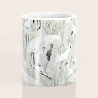 Whooping cranes neutral beige and white Coffee Mug Gallery Image 4