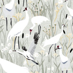 Whooping cranes neutral beige and white Coffee Mug Gallery Image 2