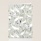 Whooping cranes neutral beige and white Stationery Card Gallery Image 2
