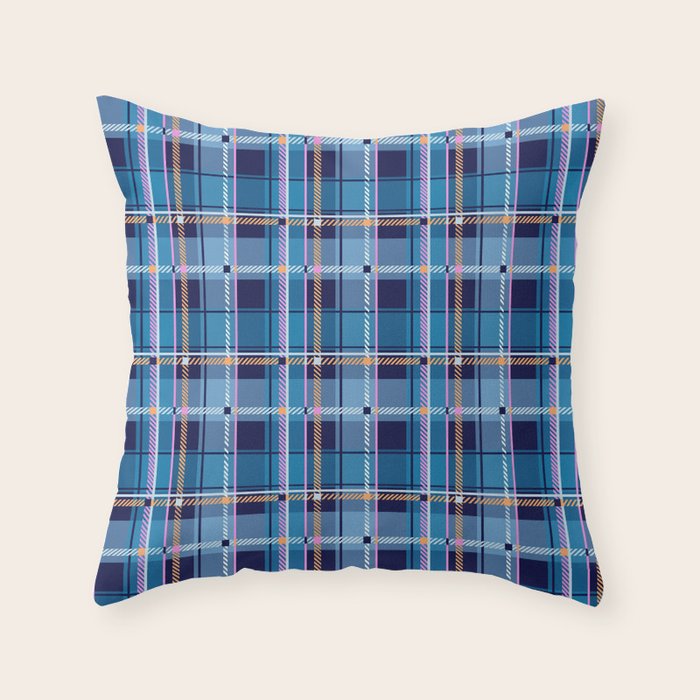 Tartan Motif Style B Throw Pillow Gallery Image 1