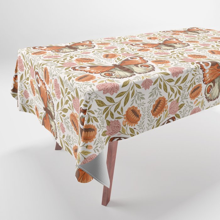 William Morris Inspired Monarch Butterfly Pattern Tablecloth Gallery Image 1