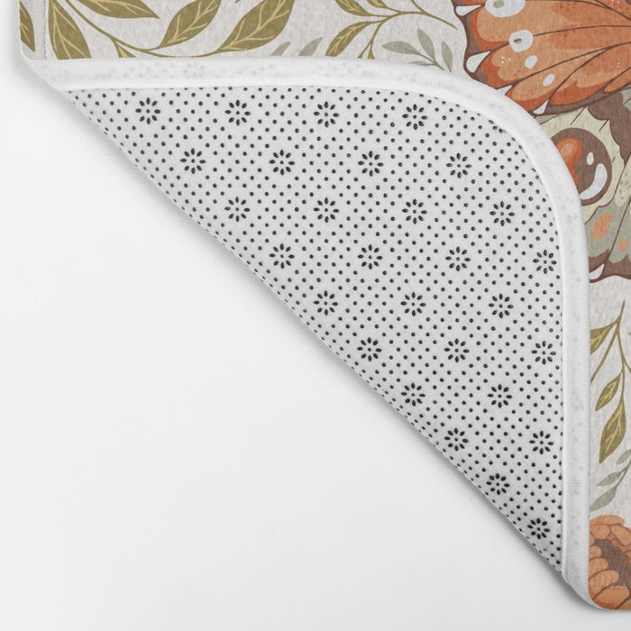 William Morris Inspired Monarch Butterfly Pattern Bath Mat Gallery Image 2