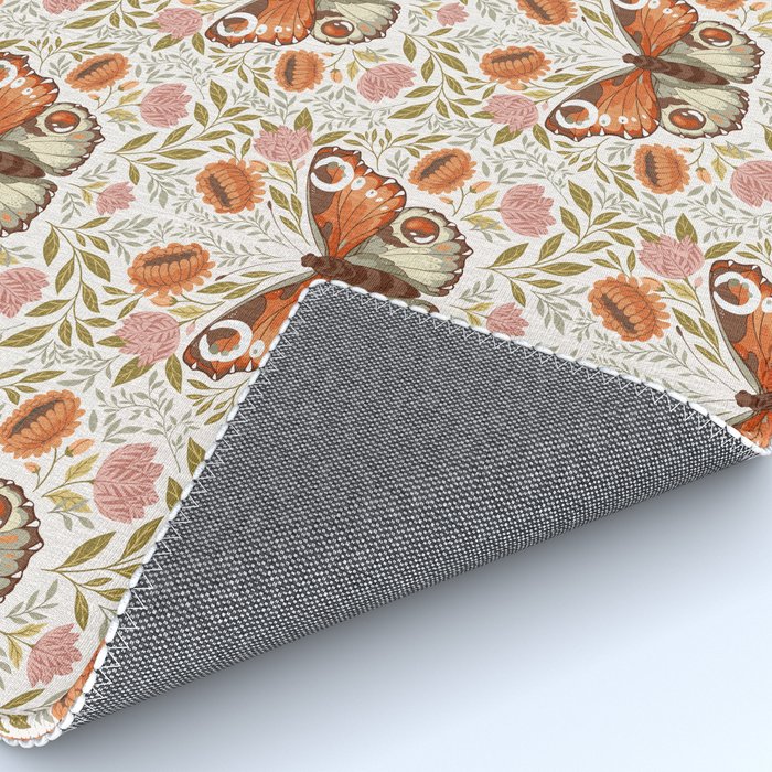 William Morris Inspired Monarch Butterfly Pattern Rug Gallery Image 4