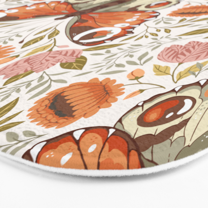 William Morris Inspired Monarch Butterfly Pattern Bath Mat Gallery Image 3