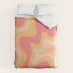 Liquid Swirl Retro Modern Abstract Pattern Blush Pink Mustard Comforter Gallery Image 6