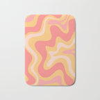 Liquid Swirl Retro Modern Abstract Pattern Blush Pink Mustard Bath Mat Gallery Image 1