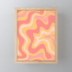 Liquid Swirl Retro Modern Abstract Pattern Blush Pink Mustard Mini Art Print Gallery Image 1